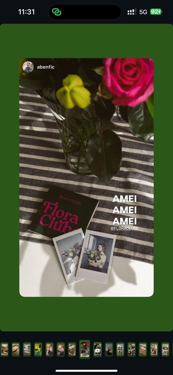 Story de @abenfic